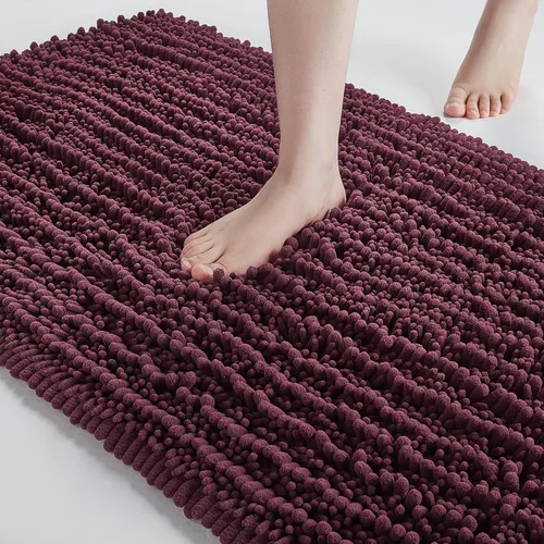 Miniatura 14 de FLOLEOPA Alfombras de Baño de Microfibra de Felpa Suave, Alfombras de Baño Absorbentes Antideslizantes Lavables a Máquina, Tapetes de Baño para Beige