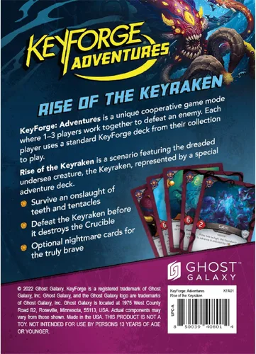 Miniatura 2 de Ghost Galaxy Keyforge Adventures Rise of The Keyraken - Juego de cartas Estrategia con modo solo y cooperativo para mayores de 14 años de 1 a 3