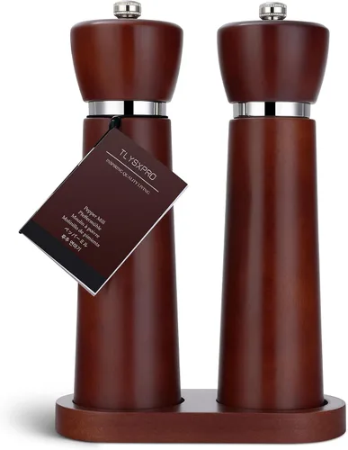 Miniatura 15 de TLYSXPRO Molinillo de pimienta de madera, molinillo de pimienta recargable con mecanismo de cerámica de gran tamaño ajustables mejoradas, molinillo