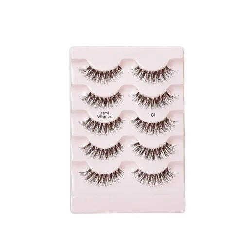 Miniatura 2 de i•ENVY Pestañas postizas y adhesivo para pestañas Demi Wispies, pestañas naturales, 5 pares, pestañas falsas (transparentes)