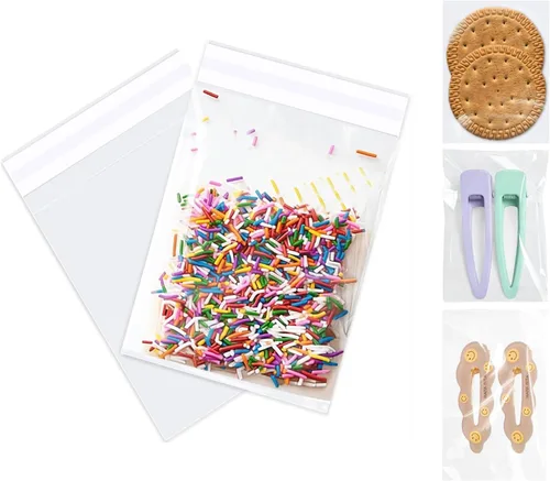 Bolsas de celofán transparente de 2 x 3 pulgadas, 200 unidades, 0.109 in de grosor, bolsas de plástico pequeñas para joyas, golosinas, dulces,