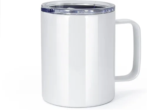 Miniatura 8 de AGH Taza de café de sublimación de 12 onzas con asa, paquete de 25 vasos de sublimación de acero inoxidable con asa, taza aislada al vacío con tapas
