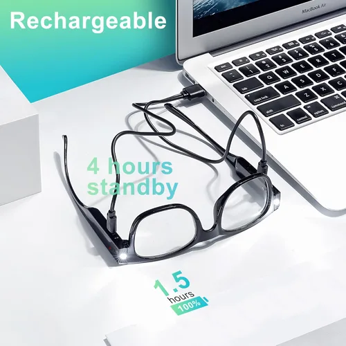 Miniatura 2 de SKYWAY Gafas de Lectura con Luz Recargables, Lectores LED Brillantes con Luces, Lentes de Visión Clara, Unisex