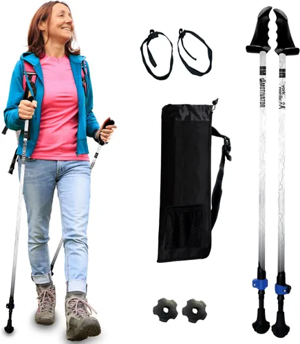 Miniatura 36 de York Nordic Motivator - Bastones de caminata para equilibrio y rehabilitación - Agarres de estabilidad patentados - Ligeros, ajustables y plegables