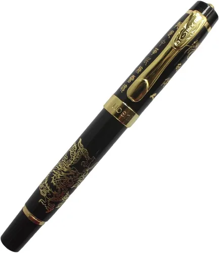 Miniatura 2 de Gullor 818 Fountian Pen con clip dorado - Negro
