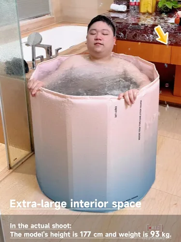 Miniatura 3 de Bañera portátil plegable de 85 galones para adultos, 31.5 pulgadas de largo x 27.5 pulgadas de alto, bañera de hielo plegable para atletas y amantes