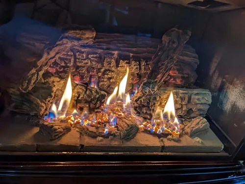 Miniatura 6 de 15"-28" Quemador de sartén para chimenea de gas Quemador de chimenea de gas Hogueras de gas Quemador de leña de propano (15 Pulgadas Dos Tubos)