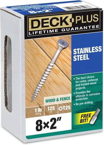 Miniatura 72 de Deck Plus Tornillos para valla y madera exterior con revestimiento epoxi de 3 pulgadas #10 x 3 Torx/Star Drive Incluido, rosca gruesa, tornillo