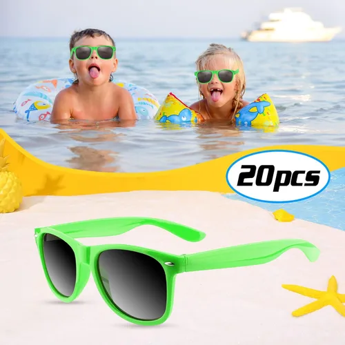 Miniatura 3 de TUPARKA Paquete de 20 lentes de sol para niños a granel para fiestas de verano en la piscina, fiestas de cumpleaños, bolsas de golosinas, color verde