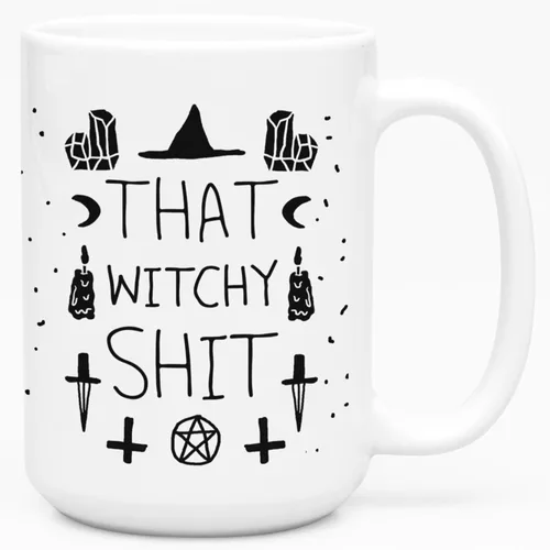 Miniatura 70 de LookHUMAN Taza de Café de Halloween – Halloween Is Meowgical Tazas, Taza de Café Espeluznante Idea de Regalos de Taza, 15 Onzas 10-Blanco
