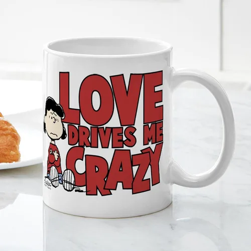 Miniatura 3 de CafePress Peanuts Lucy Love Drives Me Craz - Taza de café de cerámica de 11 oz (11.0 fl oz)