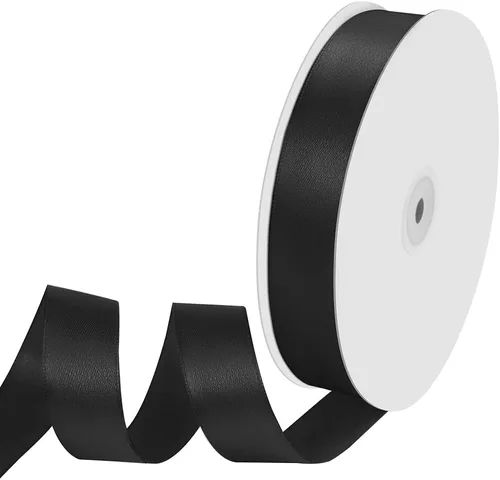 Miniatura 67 de Cinta de tela de satén de 1-1/2 pulgadas de ancho x 50 yardas, cinta negra perfecta para lazos de bricolaje, guirnaldas, envoltura de regalos