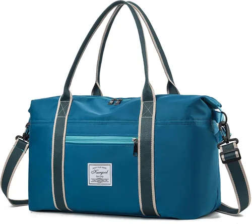 Miniatura 76 de Bolsa de gimnasio con bolsillo húmedo, bolsa de viaje plegable para mujer, bolsa de viaje impermeable para viajes, gimnasio, yoga