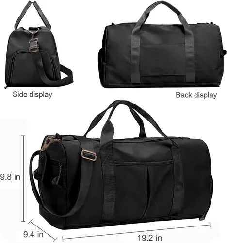 Miniatura 5 de Bolsa de gimnasio pequeña para mujeres y hombres, bolsa de entrenamiento para deportes y escapadas de fin de semana, bolsa de lona impermeable