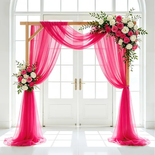 Miniatura 8 de Tela para Drapeado de Arco de Boda Azul Real 20 FT 1 Panel Cortinas de Gasa Azul Cortinas de Telón de Fondo Transparentes Arcos de Boda