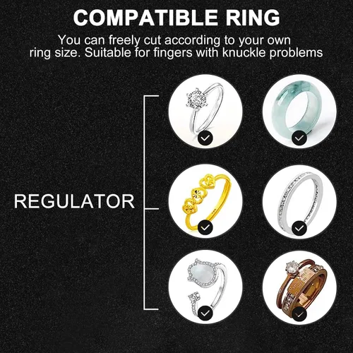 Miniatura 2 de Para anillos sueltos Anillo Guardia Clip Transparente Silicona Sizer Tensor Resizer 4 Tamaños