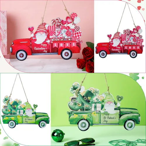 Miniatura 3 de Tioncy Letrero de puerta del día de San Patricio, decoración reversible de doble cara para camión, San Patricio, decoración de San Patricio, letrero