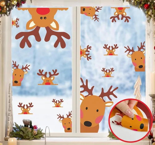 Miniatura 11 de Calcomanías de cara de muñeco de nieve para manualidades, calcomanías de Navidad que brillan en la oscuridad, decoraciones de muñeco de nieve