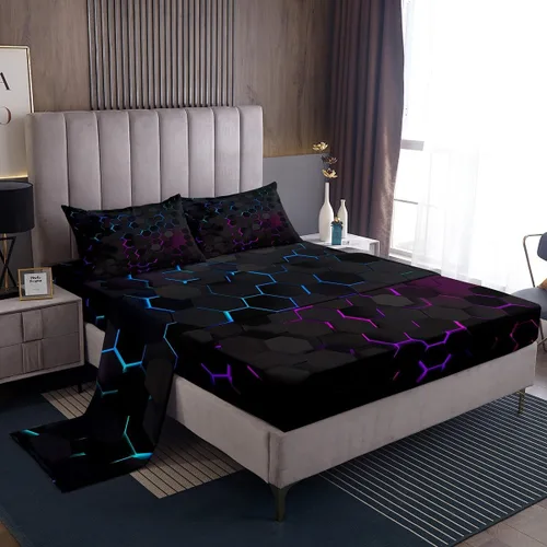 Miniatura 8 de Manfei Juego de sábanas de baloncesto para niños, tamaño individual, juego de ropa de cama temática deportiva para decoración de habitación de niños