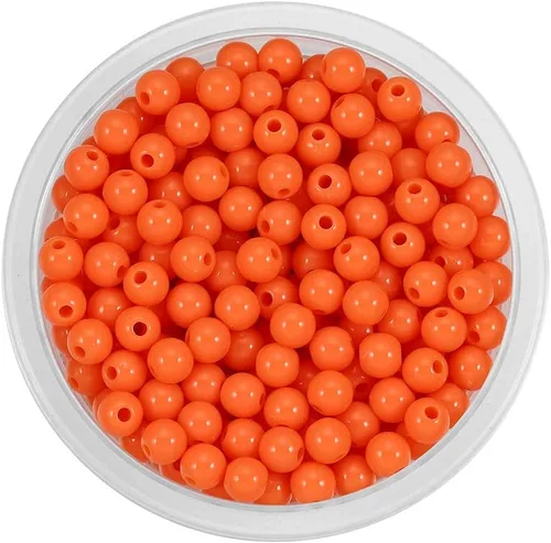 Miniatura 18 de 200 cuentas redondas acrílicas de 0.394 a 0.787 pulgadas (6 a 0.787 in) de color caramelo, cuentas espaciadoras sueltas para manualidades para hacer