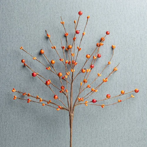 Miniatura 3 de JINGHONG Paquete de 6 tallos de bayas de otoño de 43 cm de alto, púas de bayas naranjas artificiales, púas florales artificiales para jarrones, Baya