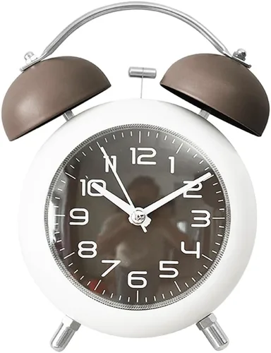 Miniatura 9 de TXY Reloj despertador, reloj analógico de mesa de escritorio de metal de 4 pulgadas, silencioso con luz nocturna para dormitorio, hogar, oficina