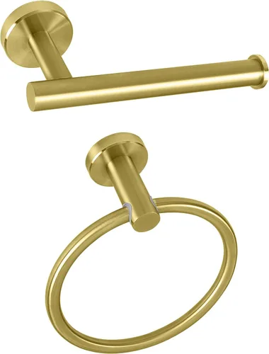Miniatura 8 de NearMoon 2 piezas de accesorios de baño, toallero y soporte para papel higiénico, colgador de toallas de baño de acero inoxidable y soporte