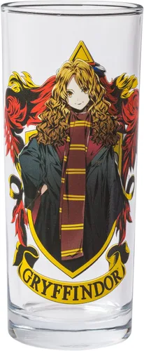 Miniatura 3 de Silver Buffalo Harry Potter Gryffindor Squad con Hermione Granger, Ron Weasley, y Fred y George estilo anime, juego de 4 vasos de vidrio de 10 onzas