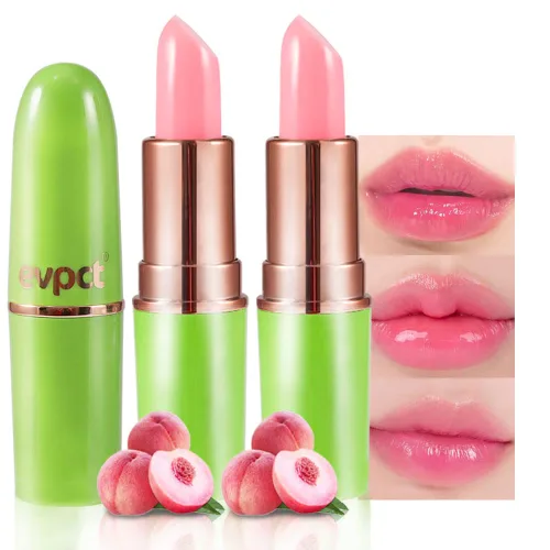 Miniatura 8 de evpct 2 piezas de bálsamos labiales tintados de uva, cambio de color de labios, bálsamo de labios, tono rosa claro, maquillaje de labios, 2 piezas