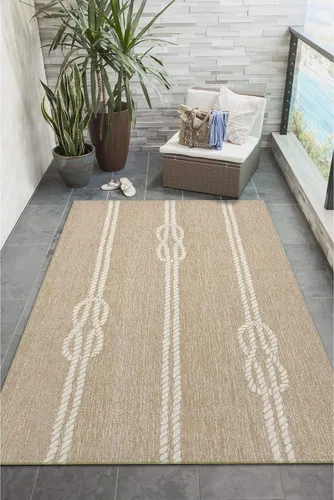Miniatura 88 de Liora Manne CAPR5163633 - Alfombra costera para interiores y exteriores, color azul marino, 2 pies x 5 pies Cuerdas Navy