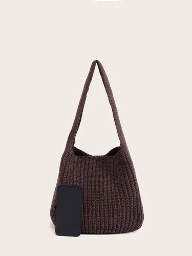 Miniatura 84 de ENBEI Bolsos de hombro para mujer Bolsos de ganchillo Bolso de punto grande Bolso de mano estético para la escuela lindo Bolsas de mano Bolsa
