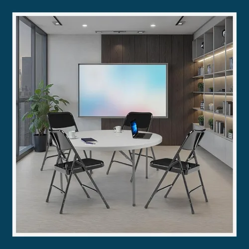 Miniatura 2 de OEF Furnishings Serie OEF200 Sillas Plegables de Acero para Trabajo Pesado, Sillas de Metal de Grado Comercial con Refuerzos Dobles, Capacidad