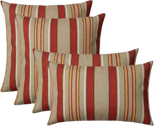 Miniatura 8 de RSH DECOR: Sunbrella Lumbar & Square Pillows Set of 4 20" x 12" & 17" x 17" Water & Fade-Resistant Fabric Outdoor Throw Pillows for Patio