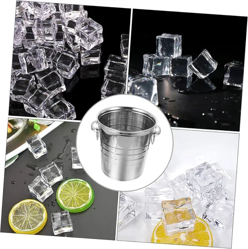 Miniatura 4 de Cubo de almacenamiento de hielo grueso de acero inoxidable con doble asa enfriador de cerveza para Ktv bares fiestas para botellas y bebidas