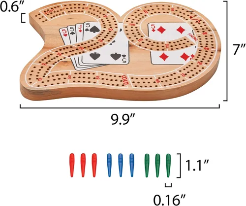 Miniatura 6 de Mainstreet Classics juego de Cribbage tradicional, de madera, 29 pulgadas (versión US)