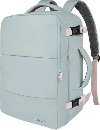 Miniatura 12 de Taygeer - Mochila de viaje para mujeres, mochila de cabina con puerto de carga USB y bolsa para zapatos, mochila TSA para laptop de 15.6 pulgadas