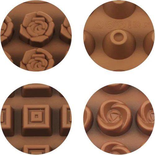Miniatura 2 de homEdge Molde de trufa, juego de 4 moldes de silicona antiadherentes de grado alimenticio para gelatina de chocolate
