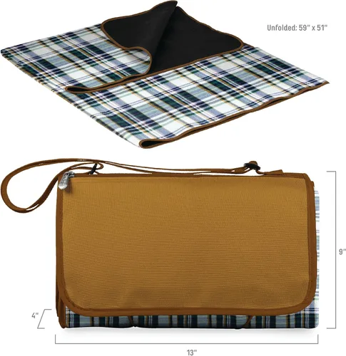 Miniatura 6 de PICNIC TIME Manta de picnic al aire libre, manta plegable de 59 x 51 pulgadas para playa y campamento con forro polar suave, parte inferior Cuadros