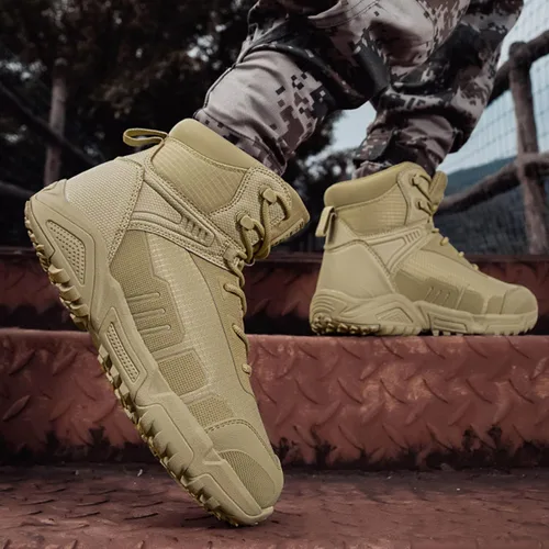 Miniatura 7 de Botas de senderismo ligeras para hombre, botas de caza, botas de trabajo, botas tácticas militares, botas de combate para motocicleta