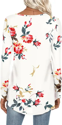 Miniatura 3 de CATHY Blusa de manga larga para mujer, ajuste holgado, casual, con volantes, para leggings