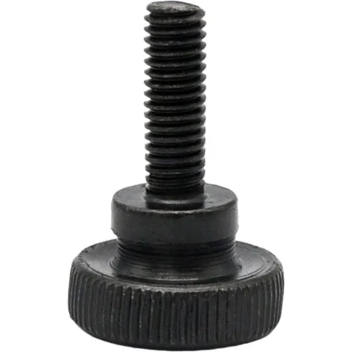 Miniatura 2 de 5 unids M8x10mm negro cabeza alta mano tornillo paso doble capa moleteado ajuste mecánico perno clavo