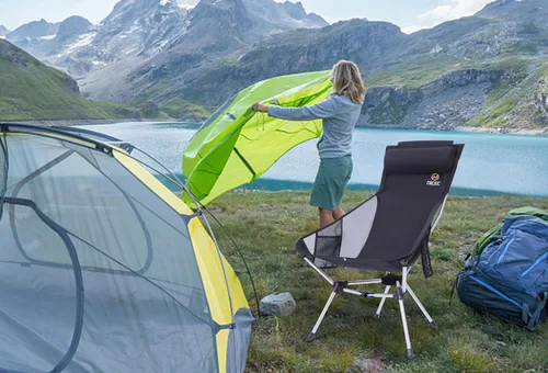 Miniatura 5 de Nice C Silla de camping plegable ultraligera con respaldo alto, silla plegable para mochileros, compacta y resistente al aire libre, viajes, picnic