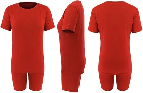 Miniatura 7 de KINIKO Conjunto de sudadera de manga corta y pantalones de 2 piezas para mujer, estilo casual, a la moda