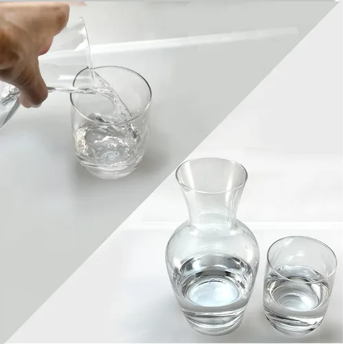 Miniatura 5 de Lily's Home Jarra de agua de 26 oz, con taza de vidrio como tapa, jarra de agua para mesita de noche para dormitorio, baño o cocina, ideal
