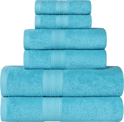 Miniatura 70 de Superior Juego de 6 toallas de mano de algodón ecológico, toallas pequeñas para spa, hotel, baño de invitados, cocina, secado rápido, suave