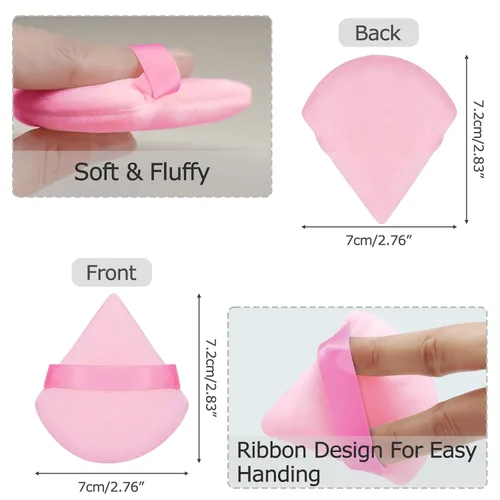 Miniatura 2 de 16 Esponjas de Maquillaje Triangulares, Esponja de Maquillaje Facial para Polvo Suelto Corporal Herramienta de Belleza Rosa