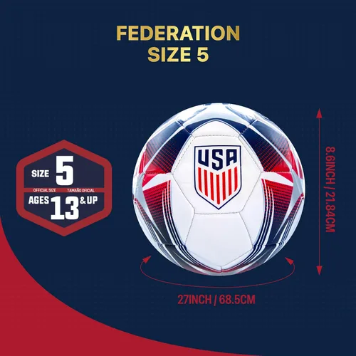 Miniatura 6 de Icon Sports Balón de fútbol oficial de la Federación de Fútbol de USSF115BL-Blanco