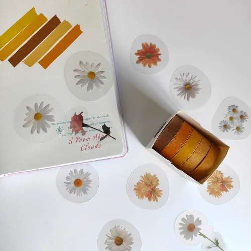 Miniatura 5 de Washi - Juego de 5 rollos de cinta adhesiva decorativa para manualidades, álbumes de recortes, manualidades, cintas de envoltura de regalos (otoño)