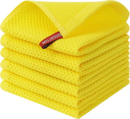 Miniatura 87 de Kitinjoy - Paños de cocina de 100 % algodón, tela de tejido gofrado, paño de limpieza ultrasuave, absorbente y de secado rápido. Gris Oscuro