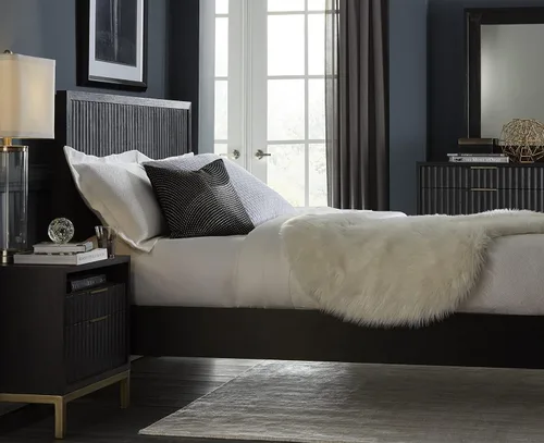 Miniatura 3 de Modus Furniture Cama de madera maciza, California King, Kentfield - roble negro a la deriva